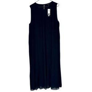 NWT Banana Republic Black Pleated Sleeveless Dress - Size: Large